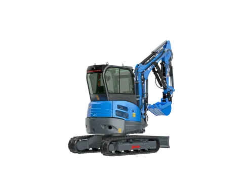 RIPPA R32 PRO mini excavator with a Kubota V1505 diesel engine — rear view